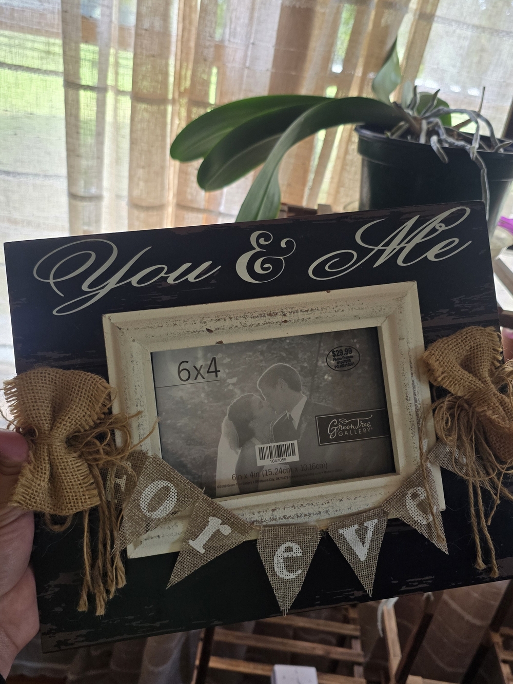 You & Me Black and White 'Forever' Photo Frame by